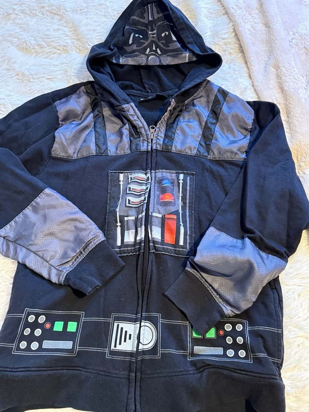 Star Wars Darth Vader Costume Zip Hoodie Size youth XL Black